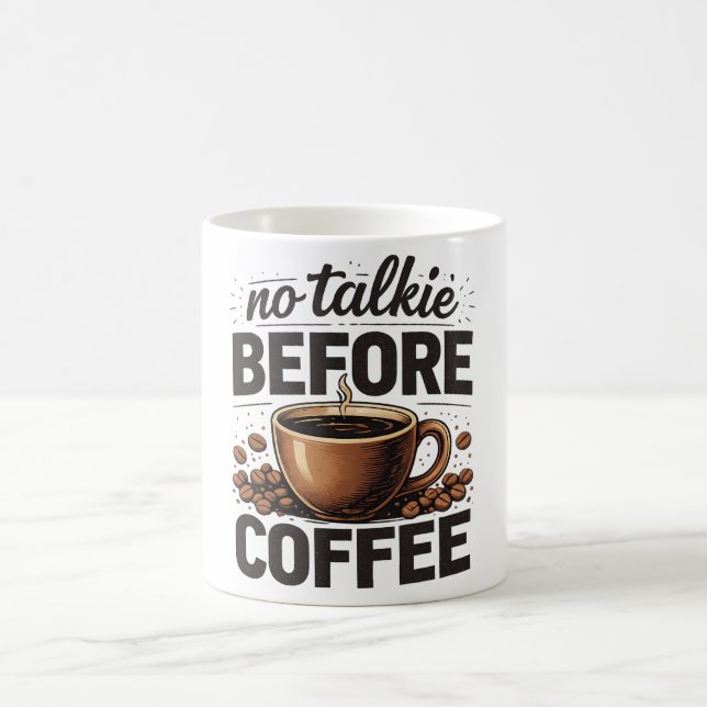 Caneca De Café No Talkie Before Coffee – Funny Retro Coffee Lover (Centro)