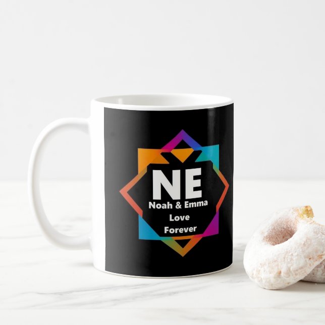 Caneca De Café Noah & Emma Love Forever (Com Donut)