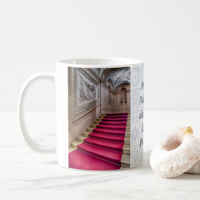 Caneca De Café Noble Staircase. Ajuda, Palácio Nacional, Lisboa. (Com Donut)
