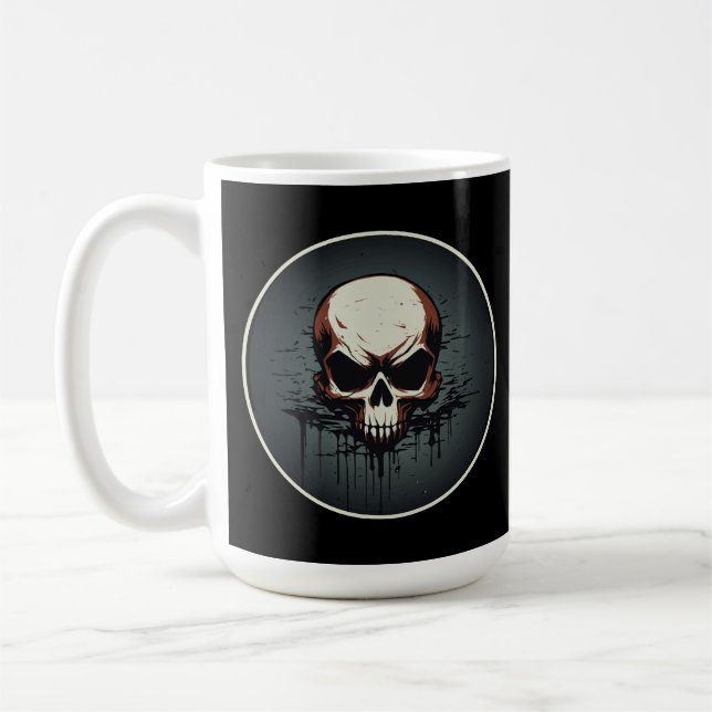Caneca De Café Nocturnal Drip Skull Artwork (Esquerda)
