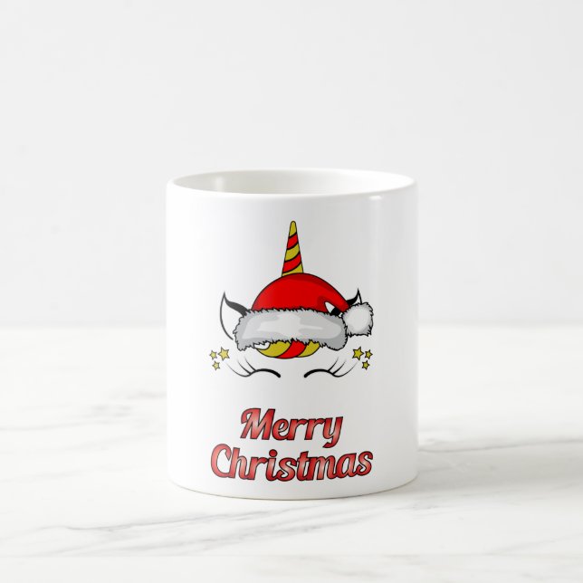 Caneca De Café Noel Claus Unicorn Geek de Natal Ideia Engraçada (Centro)