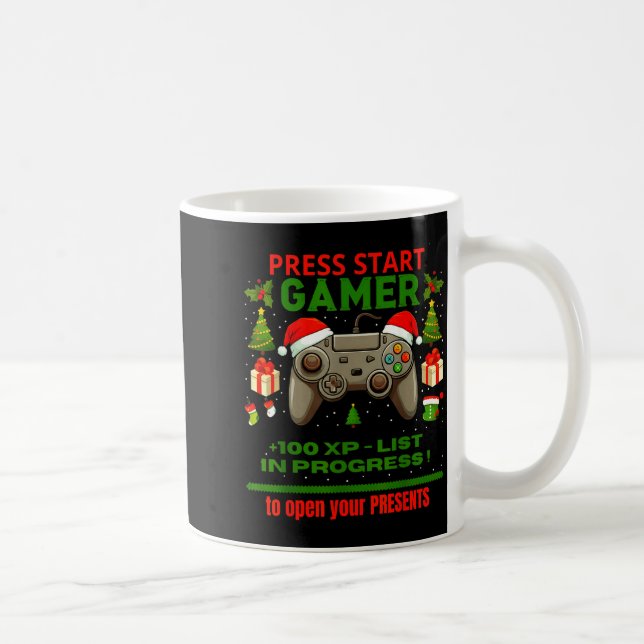 Caneca De Café Noel Fun Gamer - Press Start For Christmas  (Direita)