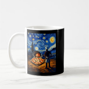 Caneca De Café Noite da Pizza Margherita Arte do Céu Engraçado Pi