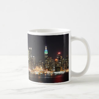 Caneca De Café Noite da skyline de Manhattan New York