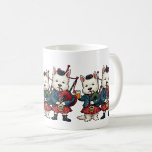 Caneca De Café Noite de Burns West Highland Terrier Gaiteros