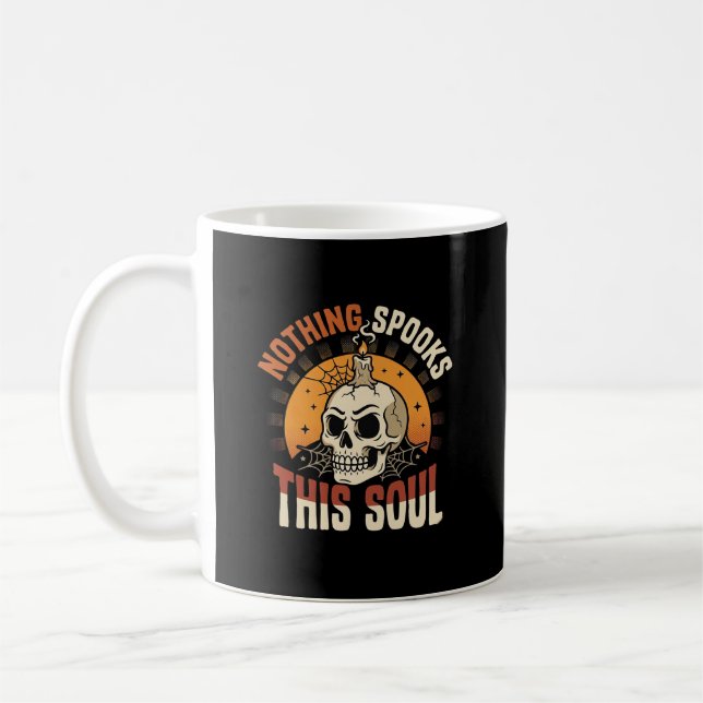 Caneca De Café Noite de Esqueleto Valente de Halloween (Esquerda)