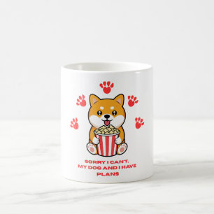 Caneca De Café Noite de Filme Divertida com Cão Adorável Shiba In