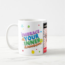CANECA DE CAFÉ NOITE DE MÚSICA, ARCO-ÍRIS INTERIOR