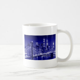 Caneca De Café Noite de Nova Iorque Azul
