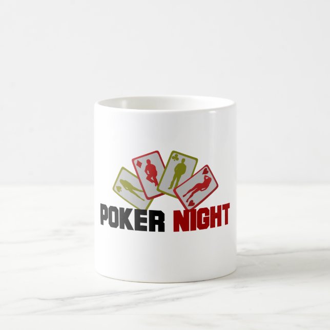 Caneca De Café Noite de Poker com Cartões (Centro)