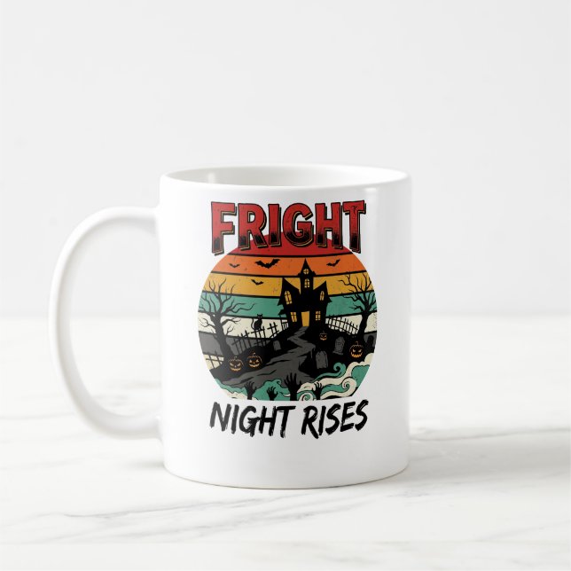 Caneca De Café Noite de Terror no Cemitério de Halloween (Esquerda)
