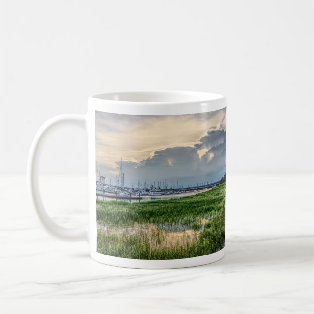 Caneca De Café Noite Em Charleston Harbor (Esquerda)