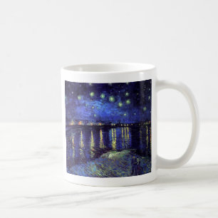 Caneca De Café noite estrelada sobre o rone 1890