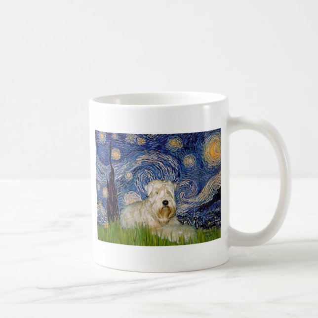Caneca De Café Noite Estrelada - Wheaten Terrier 1 (Direita)
