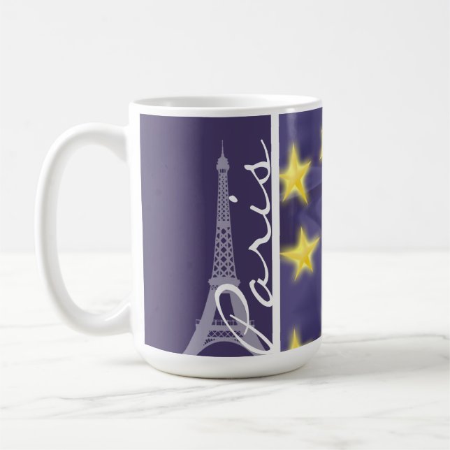 Caneca De Café Noite estrelado de Paris; Torre Eiffel (Esquerda)