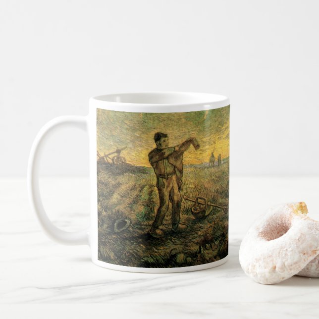 Caneca De Café Noite - Fim do dia por Vincent van Gogh (Com Donut)