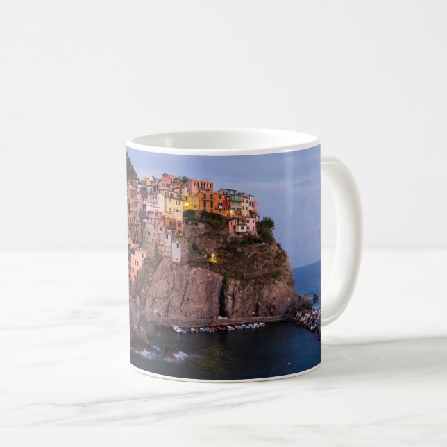 Caneca De Café Noite na Cinque Terre, Itália (Frente Esquerda)