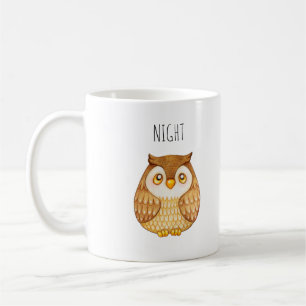 Caneca De Café Noite Owl Watercolor