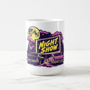Caneca De Café Noite Show Retro Cinema Drive In