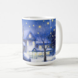 Caneca De Café Noite Silenciosa. Presente de Natal na Vila Snowy