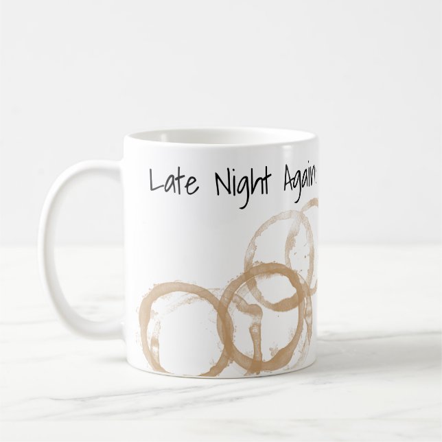 Caneca De Café Noite Tarde Novamente Café Anéis Mantidos (Esquerda)