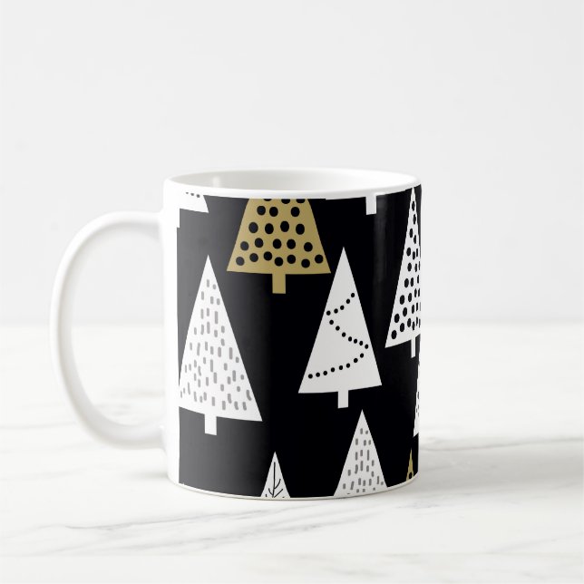 Caneca De Café Noites de inverno: Árvores de Prata Dourada. (Esquerda)