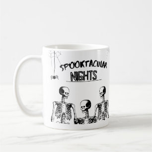 Caneca De Café Noites de Spooktacular Feliz Halloween Céu engraça