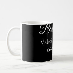 Caneca De Café Noiva a ser nome data chuveiro de noiva preto bran