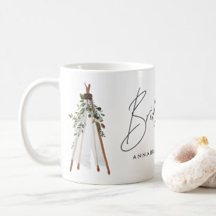 Caneca De Café Noiva boêmica para ser uma contemporânea botâni