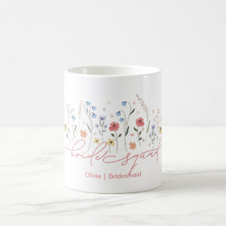 Caneca De Café Noiva Boho de Flores Silvestres Squad