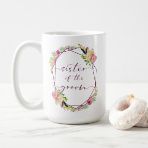 Caneca De Café Noiva Chic com Rosa Menta e Rosa Desabrochando Irm