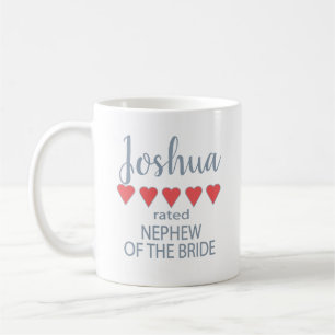 Caneca De Café Noiva & Cortejo 5 Coração Sobrinho da Noiva