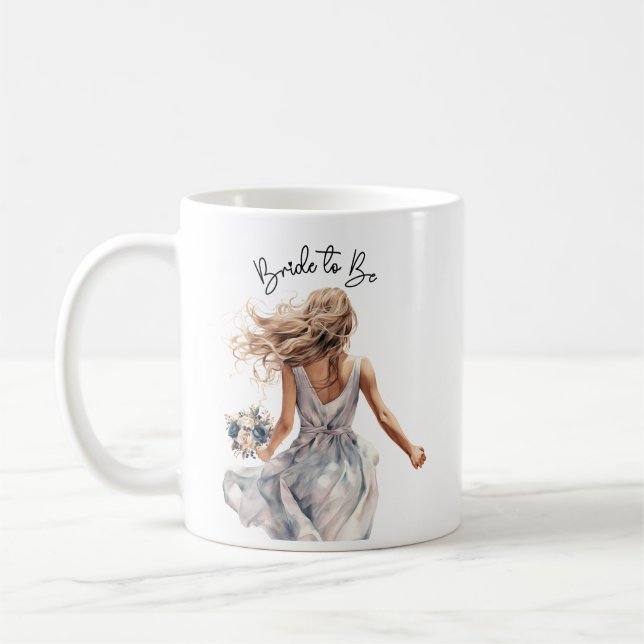 Caneca De Café Noiva De Bela Noiva De Arte De Aquarela (Esquerda)