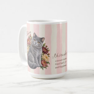 Caneca De Café Noiva de Gato de Flor de Nascimento de Novembro Cr