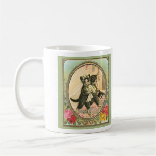 Caneca De Café Noiva de Gato e Dia de Casamento de Groom