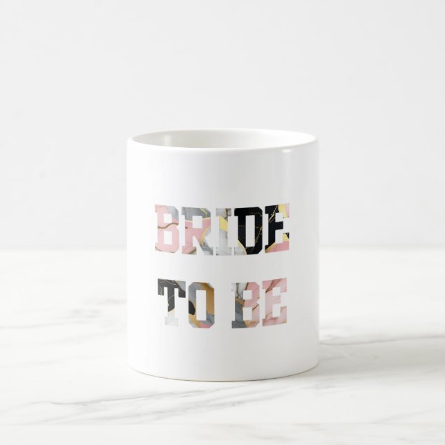 Caneca De Café Noiva de Mármore Rosa e Dourado (Centro)
