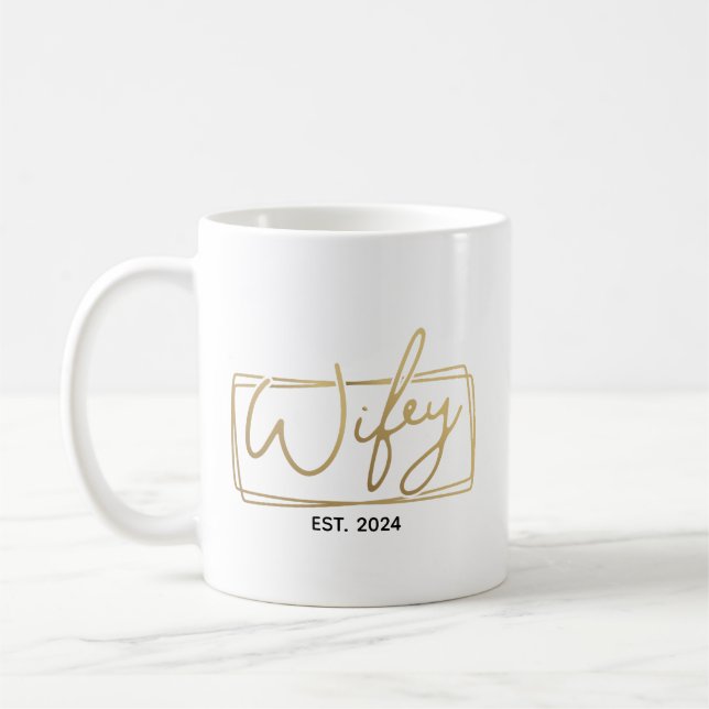 Caneca De Café Noiva de Ouro Ano de Casamento Personalizado Anive (Esquerda)