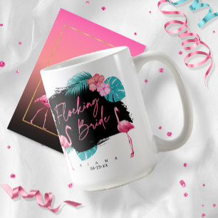 Caneca De Café Noiva Despedida de Flamingo ID930