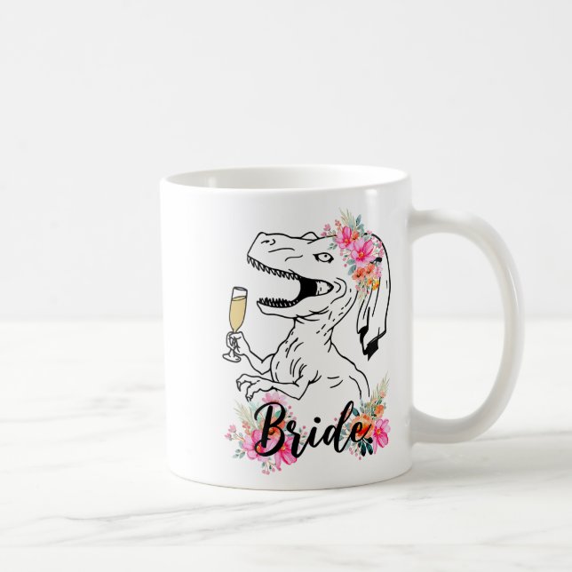 Caneca De Café Noiva Dinossauro Dama de Honra Floral Despedida de (Direita)