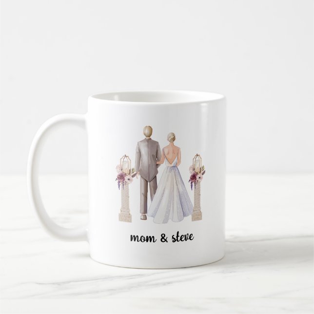 Caneca De Café Noiva do casamento personalizado do filho (Esquerda)