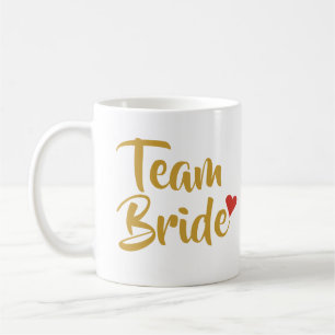 Caneca De Café Noiva Equipe Coração Vermelho