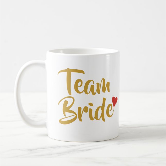 Caneca De Café Noiva Equipe Coração Vermelho (Esquerda)