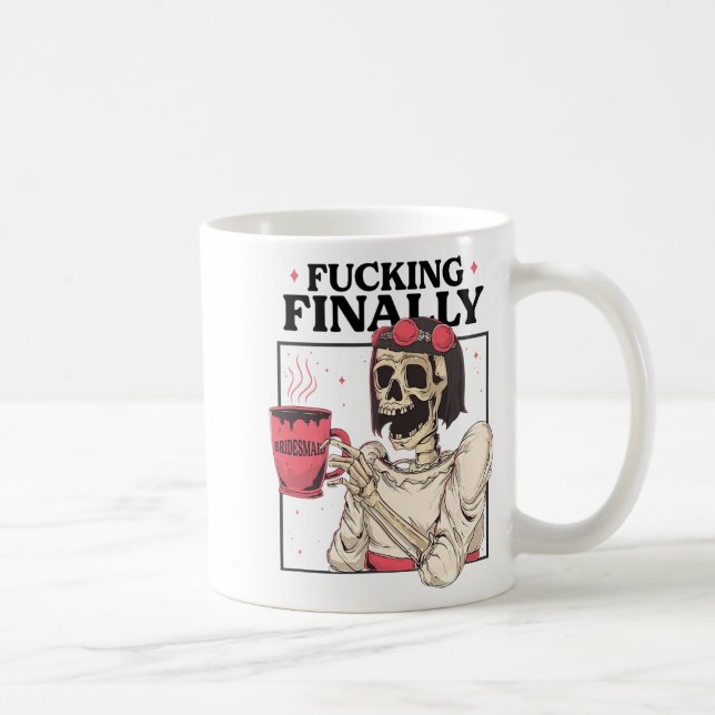 Caneca De Café Noiva esqueletal de Halloween finalmente dama de h (Direita)