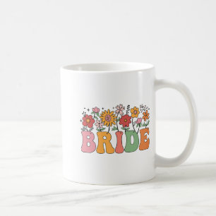 Caneca De Café Noiva Flor Silvestre Floral Festa de Casamento Des