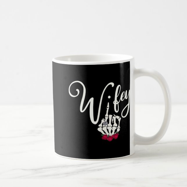 Caneca De Café Noiva Gótica Lua de Mel Casamento Gótico Esposa Ma (Direita)