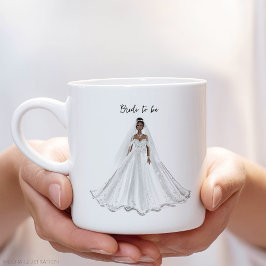 Caneca De Café Noiva negra, vestido branco,