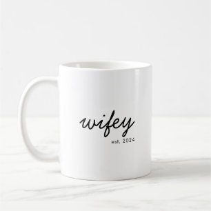 Caneca De Café Noiva Personalizada de Script Minimalista Moderno