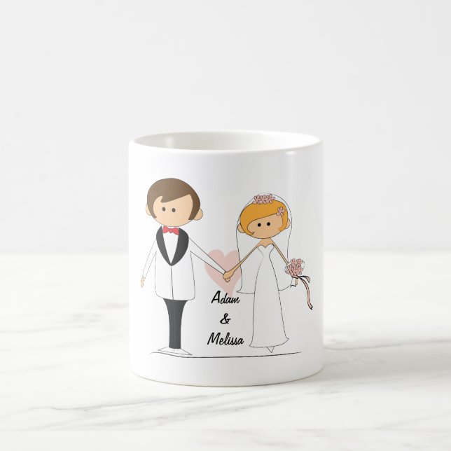 Caneca De Café Noiva Personalizada e Groom Mug (Centro)