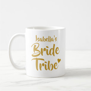 Caneca De Café Noiva Personalizada Tribo Coração Dourado