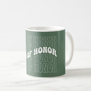 Caneca De Café Noiva Retro Dama de Honra